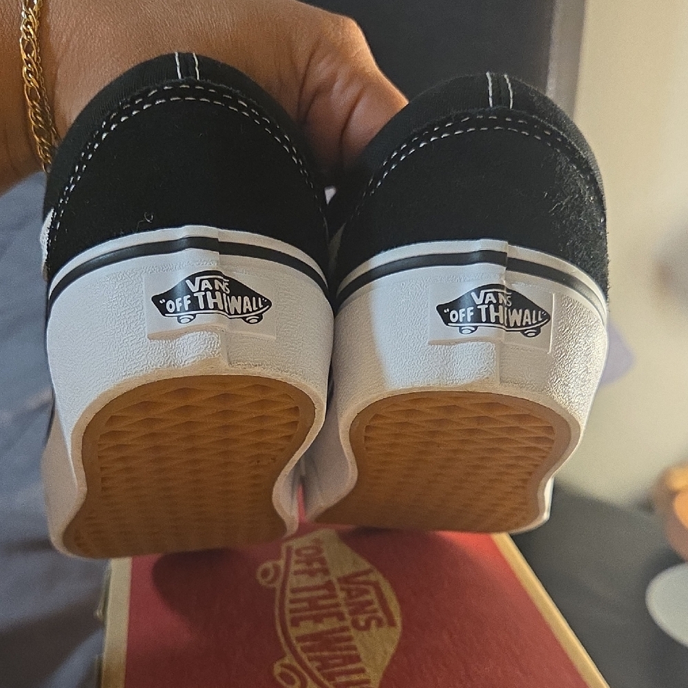 Vans Old Skool Platform Sneakers - Black and White - Picture 8 of 9